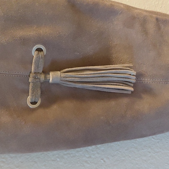 Bandolino Taupe Suede Over-the-Knee Tassel Boots - Picture 2 of 8